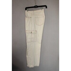 S.O.N.G. Jeans Womens 13/31 Beige Boyfriend Denim Cargo Straight Leg Solid